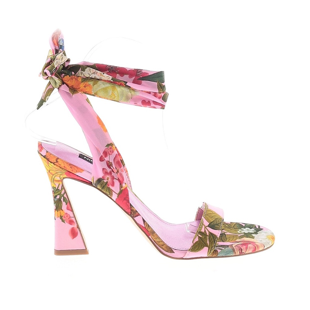 Floral Ankle Tie Heels